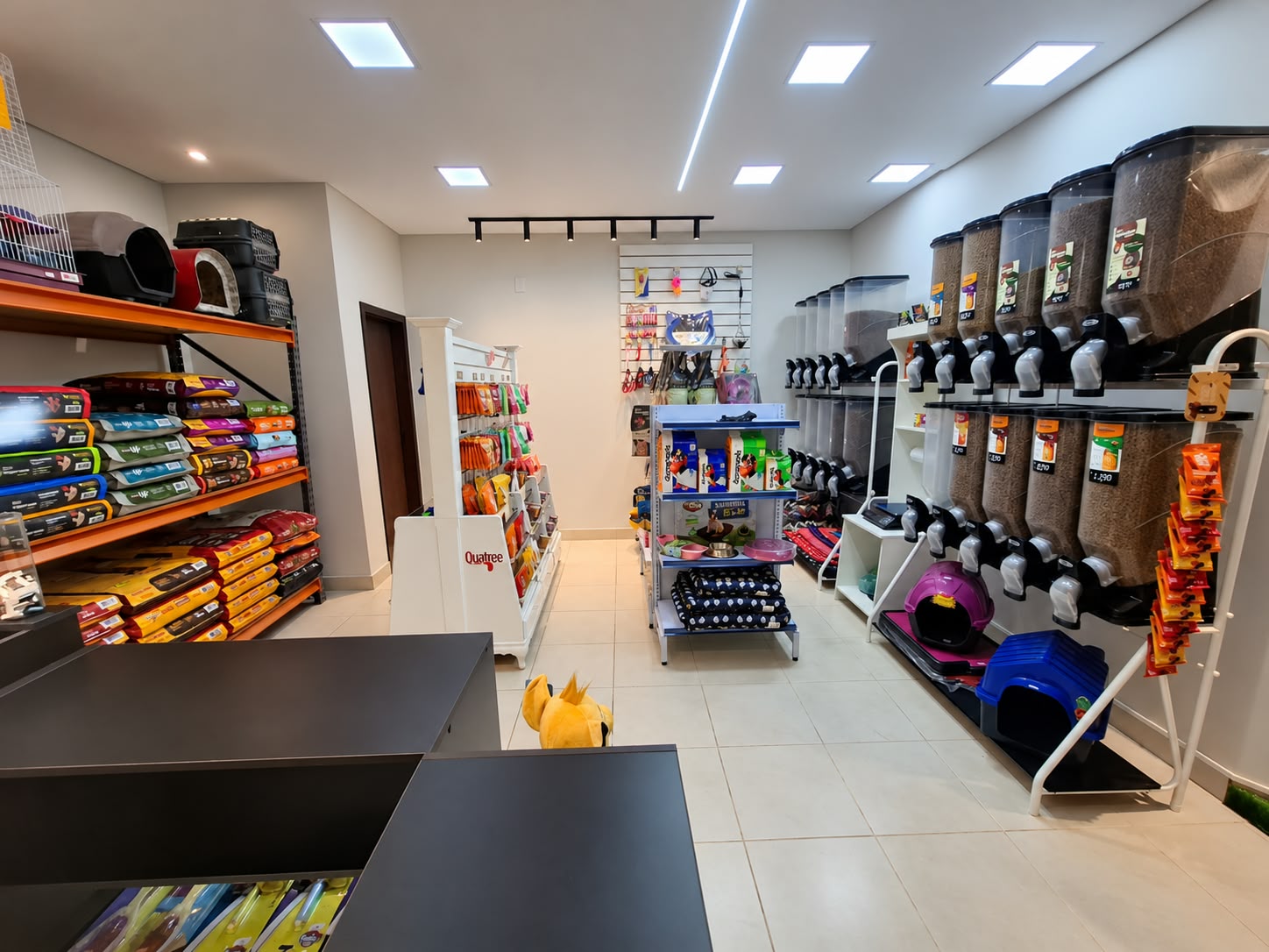 Interior da loja Point Pet no centro de Itaúna